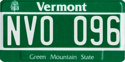 VT license plate NVO096