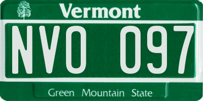 VT license plate NVO097