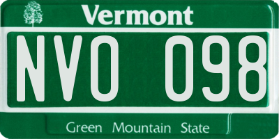 VT license plate NVO098