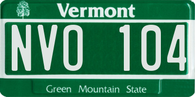 VT license plate NVO104