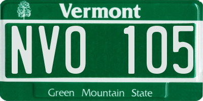 VT license plate NVO105
