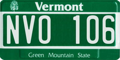 VT license plate NVO106