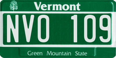 VT license plate NVO109