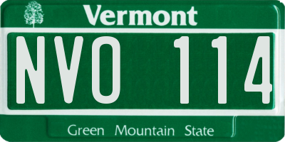 VT license plate NVO114