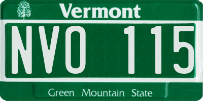 VT license plate NVO115