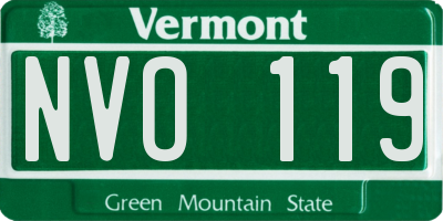 VT license plate NVO119
