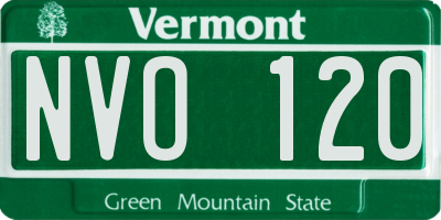 VT license plate NVO120