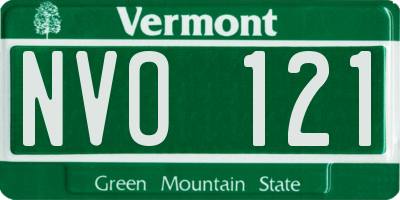 VT license plate NVO121