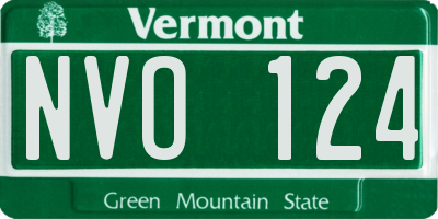 VT license plate NVO124