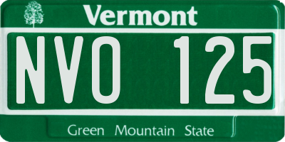 VT license plate NVO125