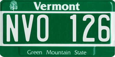 VT license plate NVO126