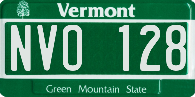 VT license plate NVO128