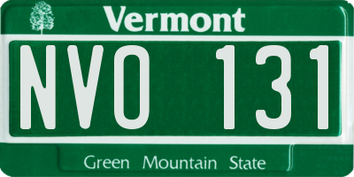 VT license plate NVO131