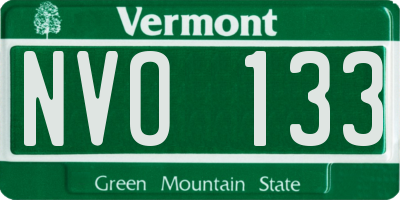 VT license plate NVO133