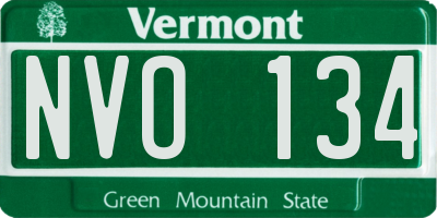 VT license plate NVO134