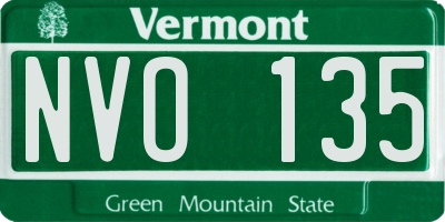 VT license plate NVO135