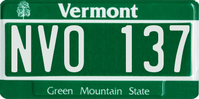 VT license plate NVO137