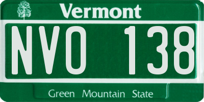 VT license plate NVO138