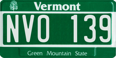 VT license plate NVO139