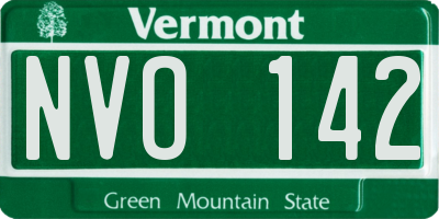 VT license plate NVO142
