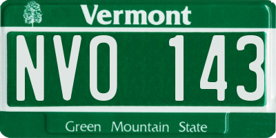 VT license plate NVO143