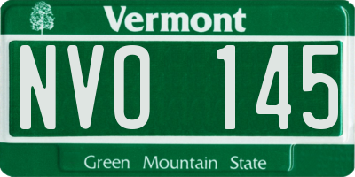 VT license plate NVO145