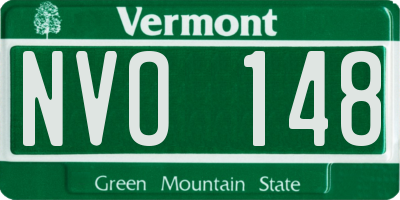 VT license plate NVO148
