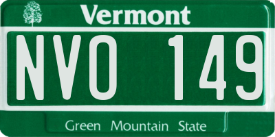 VT license plate NVO149