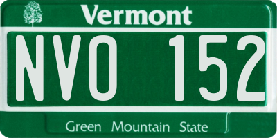 VT license plate NVO152