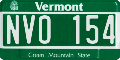 VT license plate NVO154
