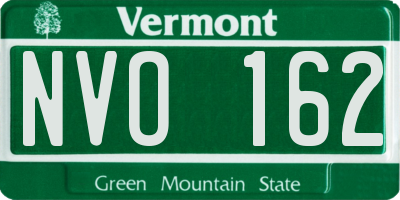 VT license plate NVO162