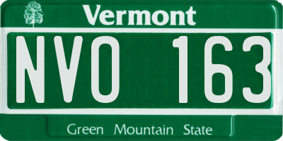 VT license plate NVO163