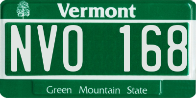 VT license plate NVO168