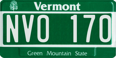 VT license plate NVO170