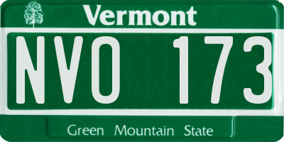 VT license plate NVO173