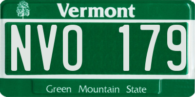 VT license plate NVO179