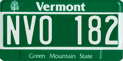 VT license plate NVO182