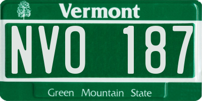 VT license plate NVO187