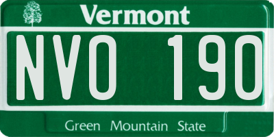 VT license plate NVO190