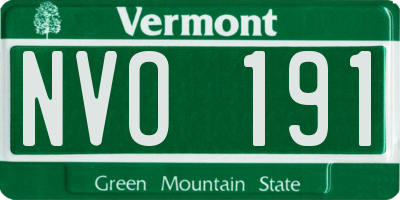 VT license plate NVO191