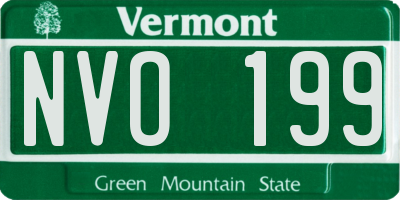 VT license plate NVO199