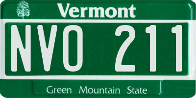 VT license plate NVO211