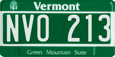 VT license plate NVO213