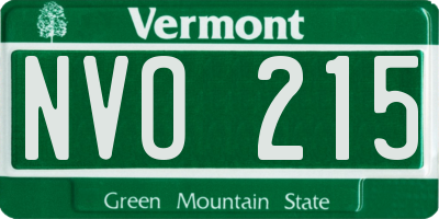 VT license plate NVO215