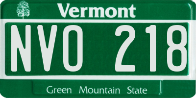 VT license plate NVO218