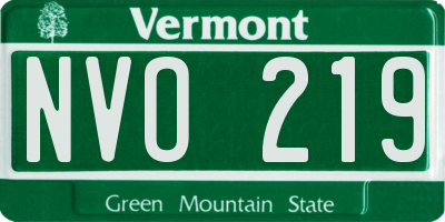 VT license plate NVO219