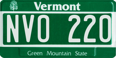 VT license plate NVO220