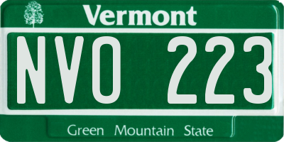 VT license plate NVO223