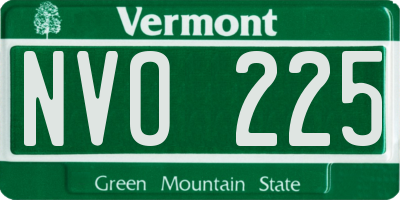 VT license plate NVO225