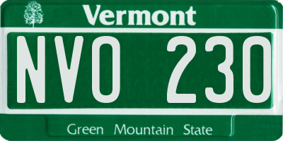 VT license plate NVO230